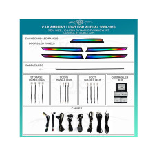 Підсвітка салону FORS.auto для Audi A4 2009-2016 (Dynamic Rainbow Kit)-18 LEDs