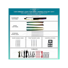 Підсвітка салону FORS.auto для BMW 5 Series F18 2011-2017 (Dynamic Rainbow Kit)-23 LEDs
