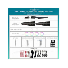 Підсвітка салону FORS.auto для Geely Boyue Cool 2023 (Rainbow Kit)-22 LEDs