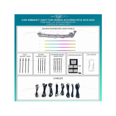 Підсвітка салону FORS.auto для Honda Accord (10TH) 2018-2022 (Rainbow Kit)-19 LEDs
