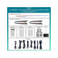 Підсвітка салону FORS.auto для Honda Fit 2014-2020 (Carbon Fiber)-18 LEDs