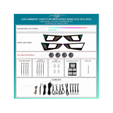 Подсветка салона FORS.auto для Mercedes-Benz GLK 2012-2015 (Rainbow Kit)-22 LEDs