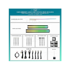 Подсветка салона FORS.auto для Toyota Reiz 2010-2016 (Dynamic Rainbow Kit)-18 LEDs
