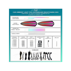 Підсвітка салону FORS.auto для Volkswagen Magotan B9 2024 (Dynamic Rainbow Kit)-24 LEDs