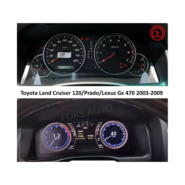 Приборная панель FORS.auto для Toyota Land Cruiser 120/Prado/Lexus Gx 470 2003-2009